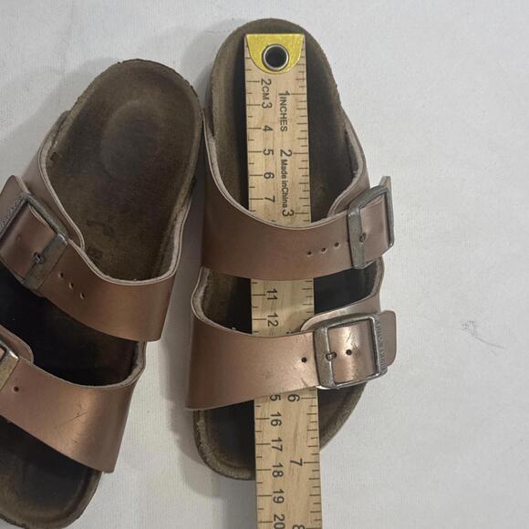 Birkenstock Arizona Kids Rose Gold Metallic Double Buckle Sandals Unsized - Picture 5 of 15